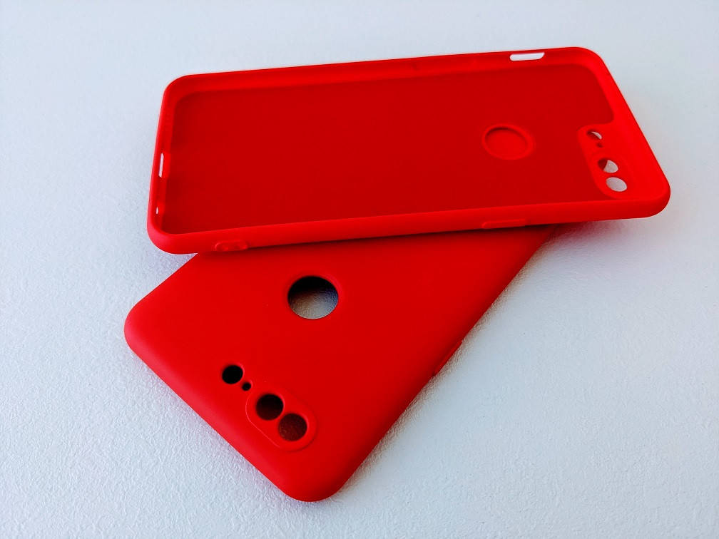 

Силиконовый чехол для OnePlus 5T Красный микрофибра soft touch