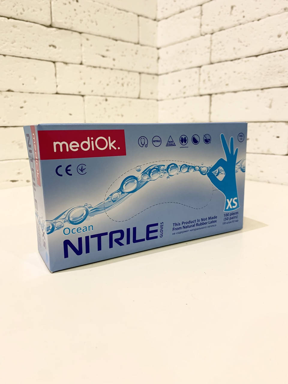 

Перчатки нитриловые Mediok, размер , голубые, 100 шт, Голубой