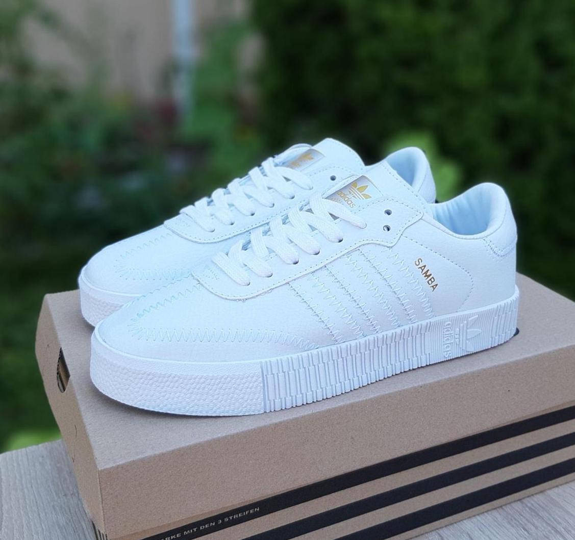 

Кроссовки Adidas Samba White Адидас Самба белые 42(26.5см), Белый