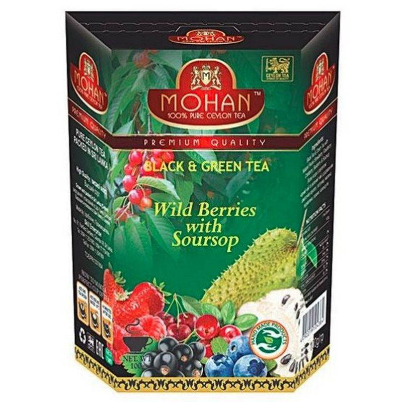 

Смесь зеленого и черного чая Лесные ягоды с саусепом Mohan 100 гр