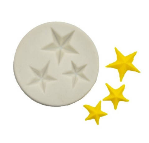 

Молд кондитерский "Три звездочки" - размер молда 5,4см, силикон