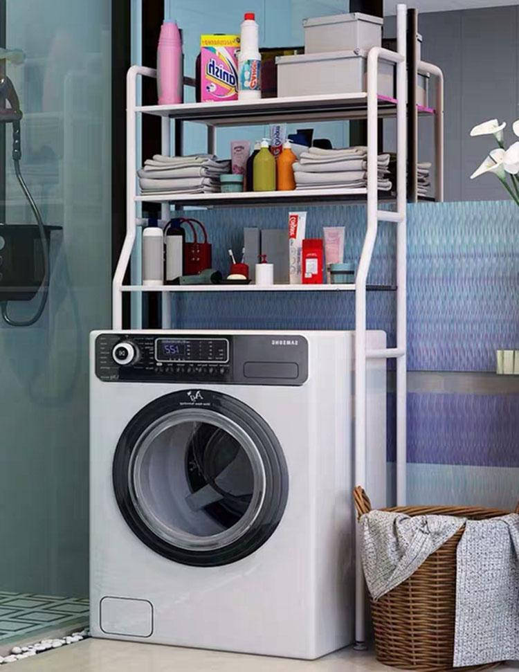 

Стеллаж полка для хранения над стиральной машиной регулируемый по высоте LAUNDRY RACK TW-106, Серый