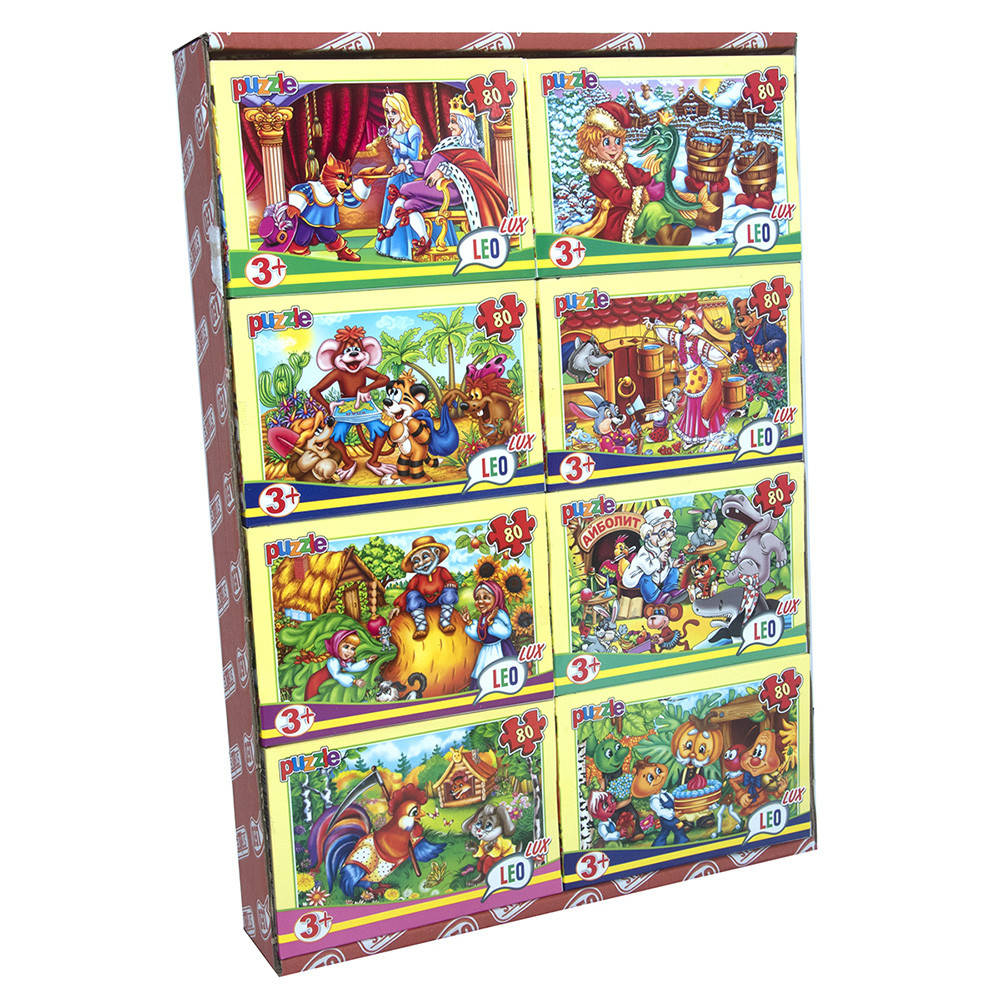 

Пазлы Стратег Лео Люкс Любимые сказки, 80 элементов, микс видов, 358