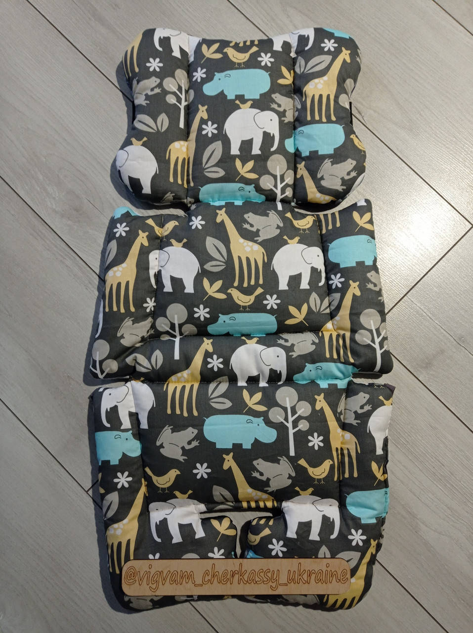 

Матрасик в коляску универсальный двохсторонний бабочка на хлопкопоне летний синтепоне зимний, Черный