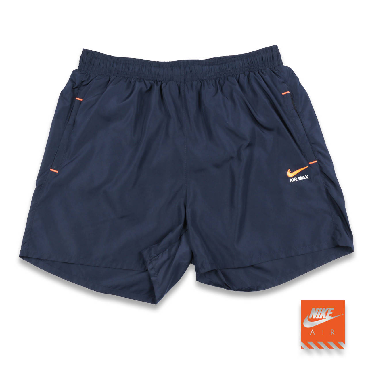 

Шорты мужские т синие с оранж NIKE AIR плащевка DBLU/ORN L(Р) M-27, Синий