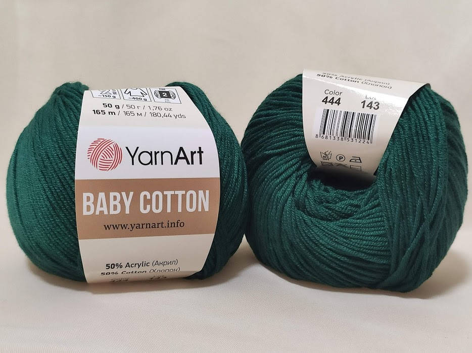 

YarnArt Baby Cotton 444 зеленый петроль