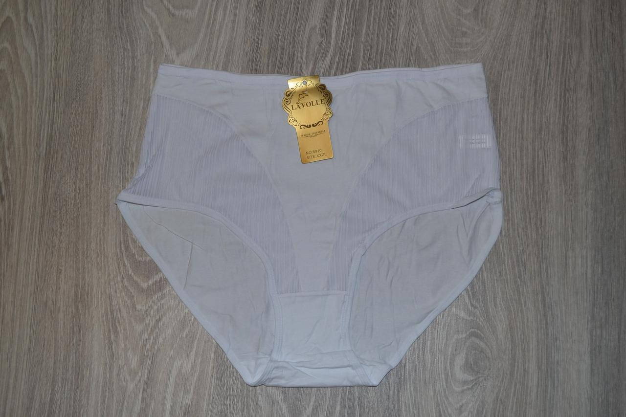 

Трусы LaVolle хлопок+сеточка большие высокие 4XL (54) белые (6910), Белый
