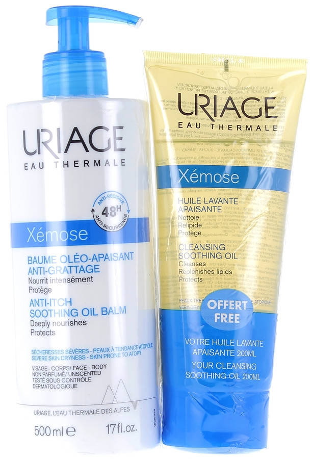

Бальзам от зуда питательный противорецидивный Урьяж Ксемоз Uriage Xemose Balm Baume Oleo-Apaisant 500мл в наборе с Маслом 200мл