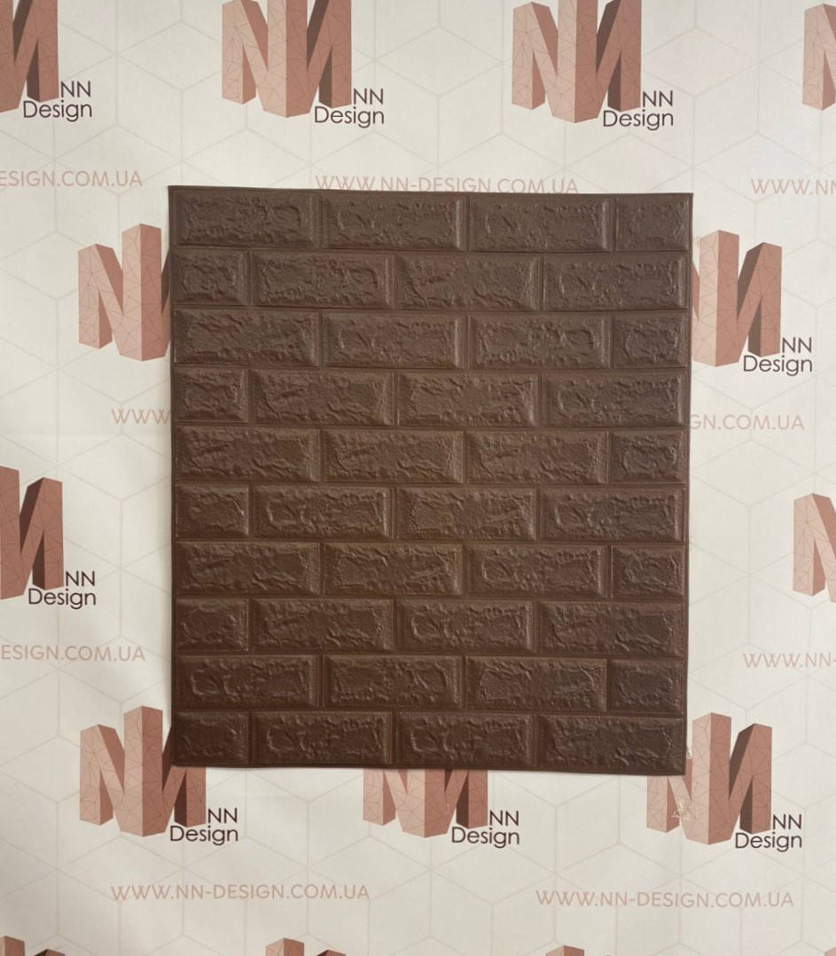 

Декоративная стеновая 3Д панель самоклейка под кирпич коричневый 77*70 см 7 мм NNDesign