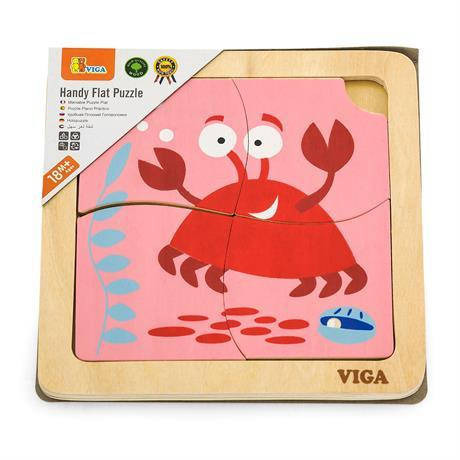 

Деревянный мини-пазл Viga Toys Крабик, 4 эл. (50146)