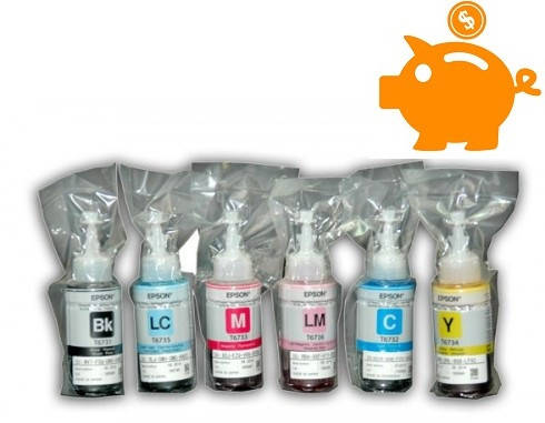 

Оригинальные чернила Epson для L1800, L800, L805, L810, L850, комплект 70 мл х 6шт B/C/LC/LM/M/Y