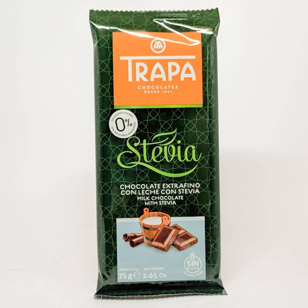 

Шоколад без сахара Trapa Stevia Milk Chocolate 75 gramm