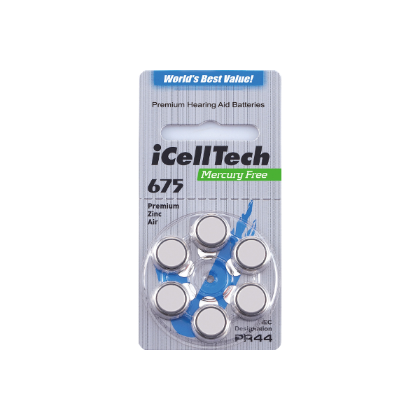 

Батарейки для слуховых аппаратов 675 іCellTech Premium (Южная Корея)