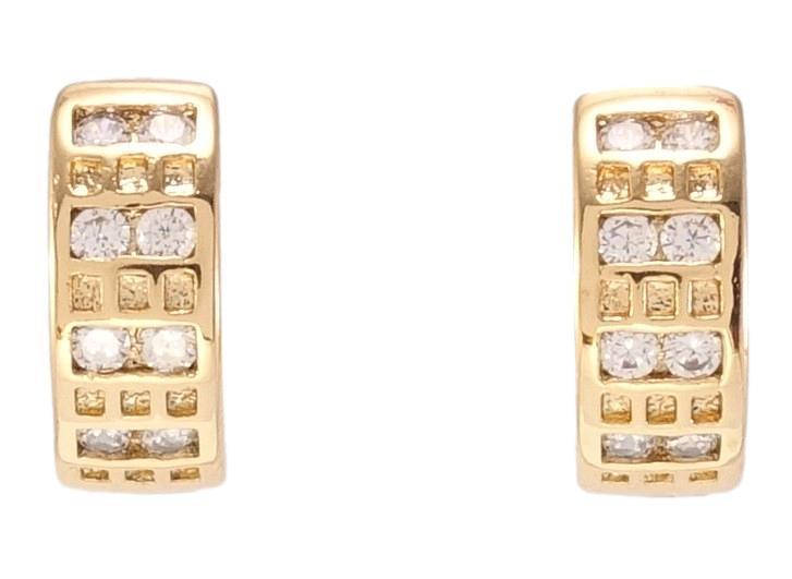 

Серьги Xuping Позолота 18K колечки "Декоративный орнамент с вставками циркония"