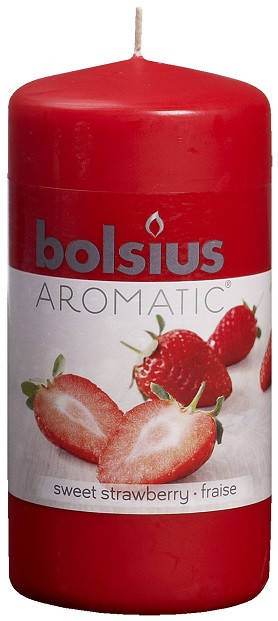 

Свеча сладкая клубника ароматическая Bolsius 6х12 см (60/120-73Б), Красный