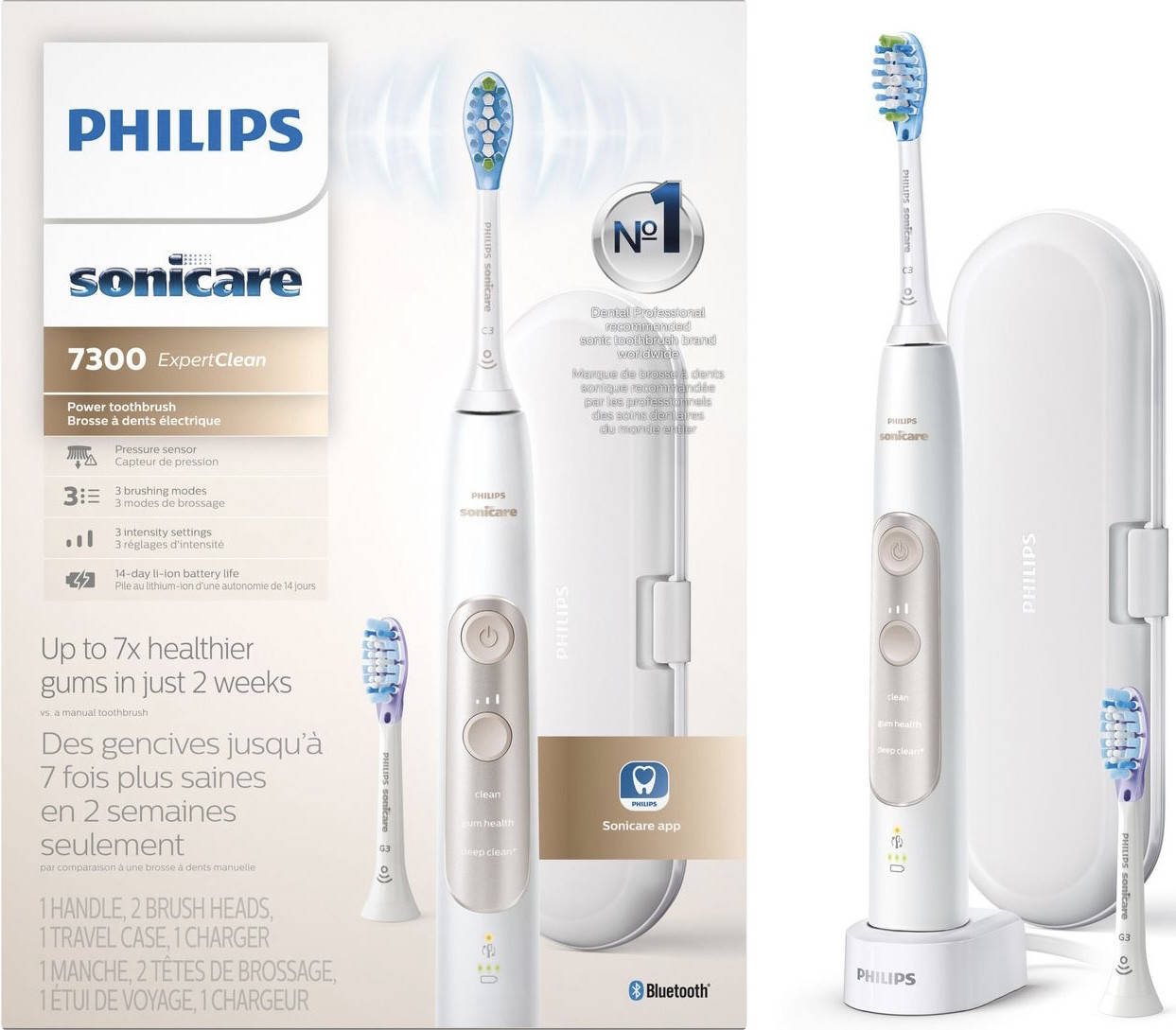 

Электрическая звуковая зубная щетка PHILIPS Sonicare ExpertClean 7300 HX9601/03 White