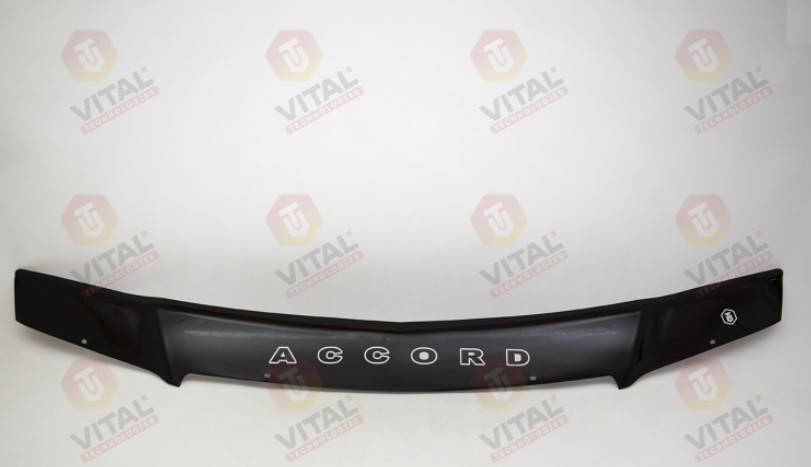 

Дефлектор капота VT52 (мухобойка) Honda Accord 7 2002-2006 до рестайлинга, Vip Tuning, HD01