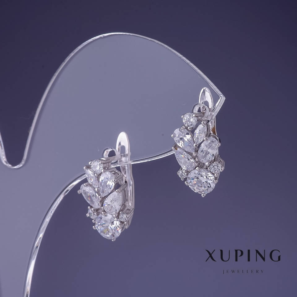 

Серьги Xuping 9х15мм "родий"