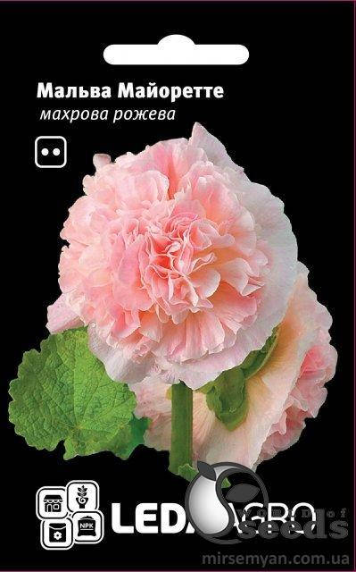 

Мальва Майоретте розовая, махровая 0.2 г Л, Розовый