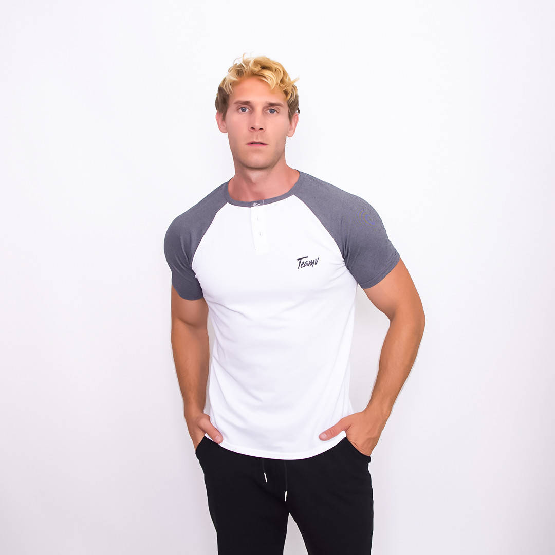 

Мужская футболка Teamv Raglan Team Белая XL