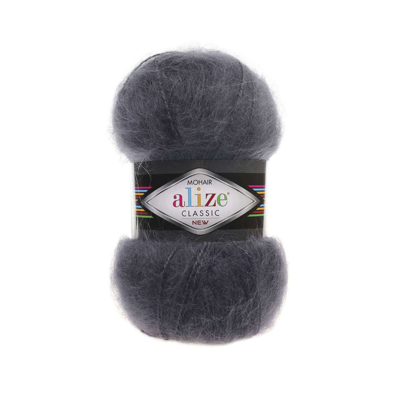 

Турецкая мохеровая пряжа Ализе MOHAIR CLASSIC 53 темно серого цвета