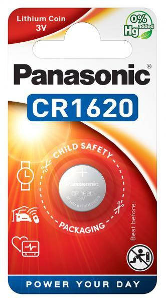 

Батарейка литиевая Panasonic Lithium Coin CR1620, 3V, блистер 1шт