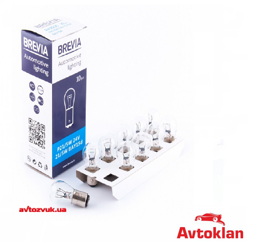 

Лампочка 2-х конт. груша белая 24V-21/5 Вт P21 / 5W BAY15d (Brevia) 24303C 24V-P21/5W BAY15d