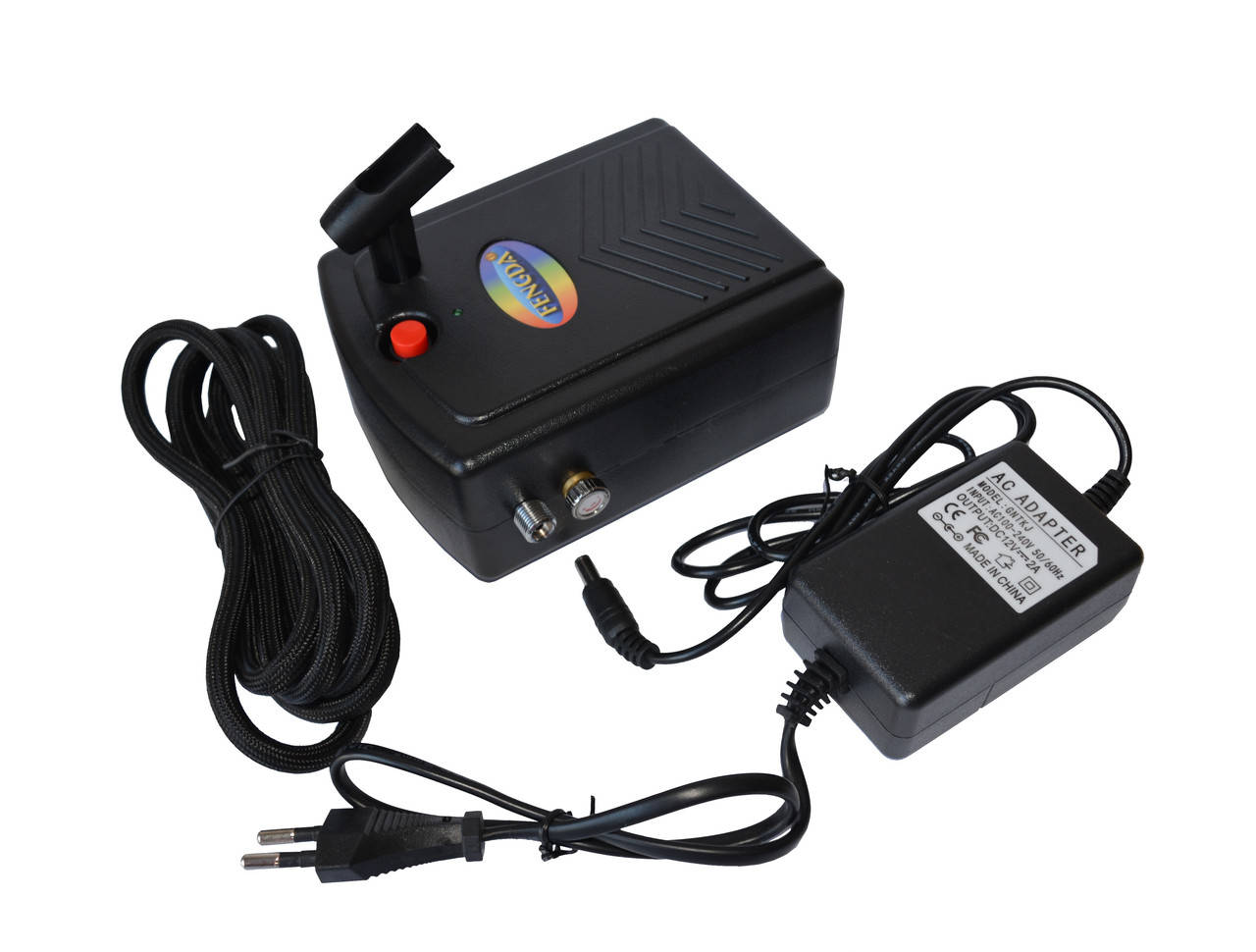 

Миникомпрессор под аэрограф двойного действия с автостопом AS-200B