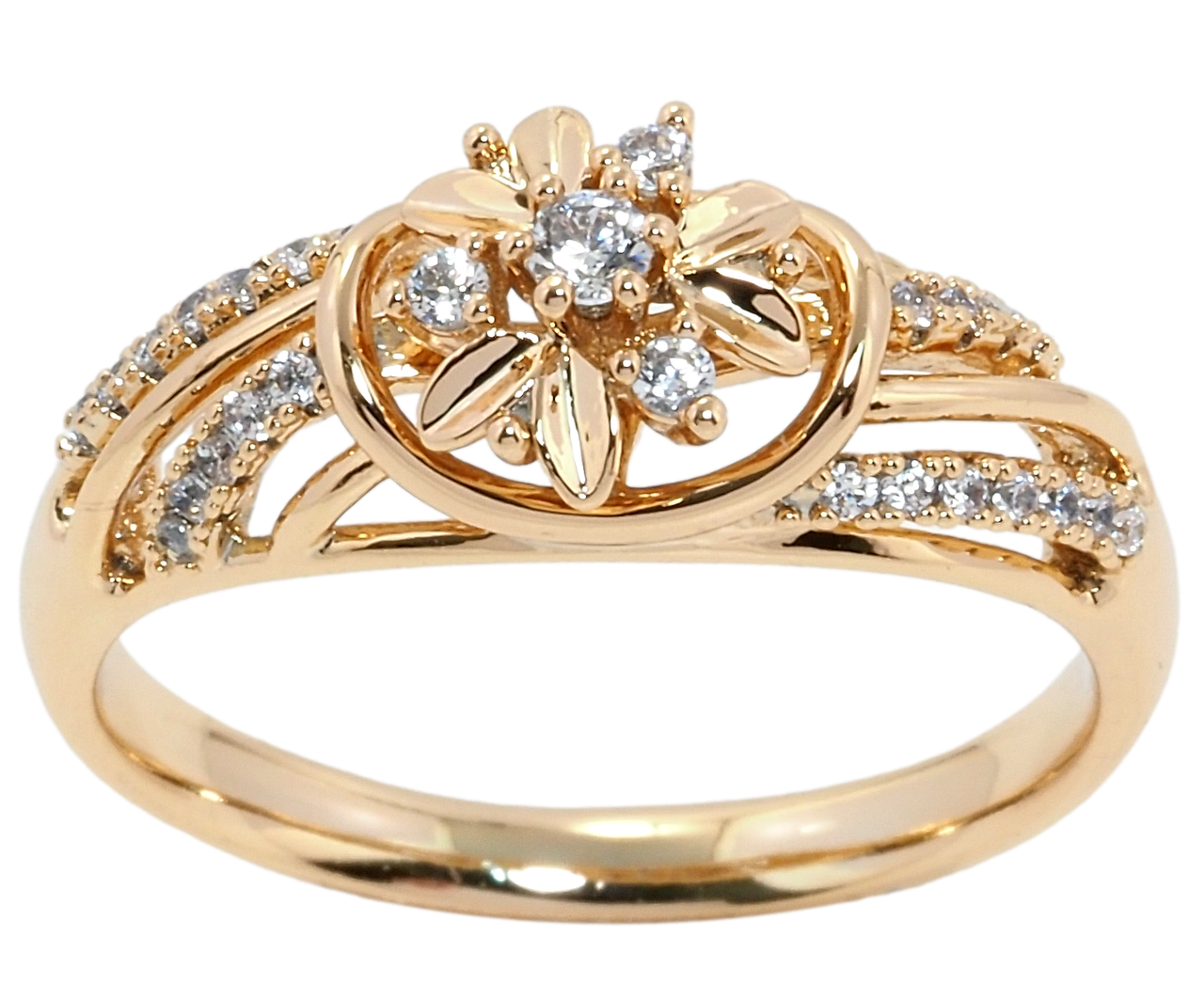 

Кольцо Xuping Позолота 18K "Цветочный орнамент с цирконием" р.16.5,17,18,19,19.5