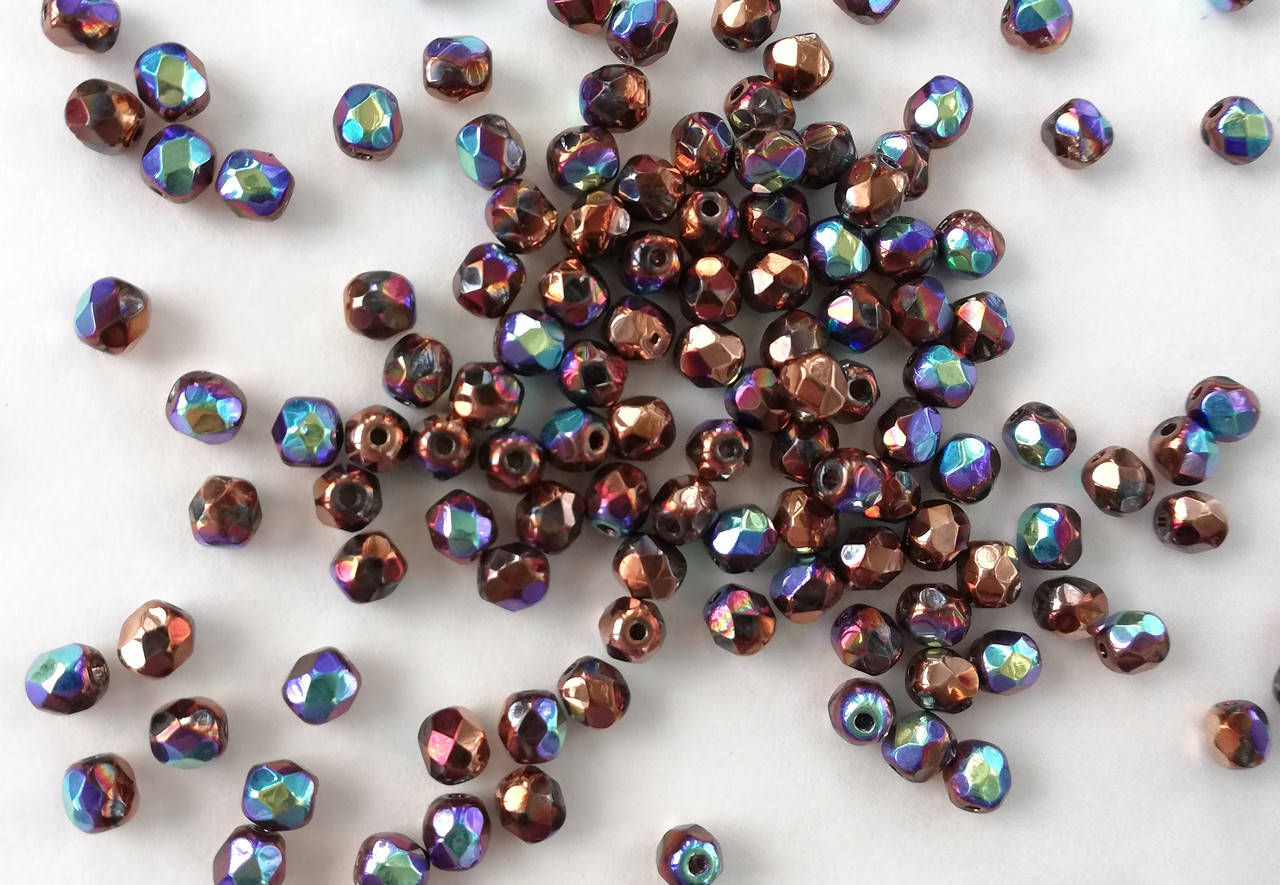

Fire polished 4 mm Crystal Glittery Bronze