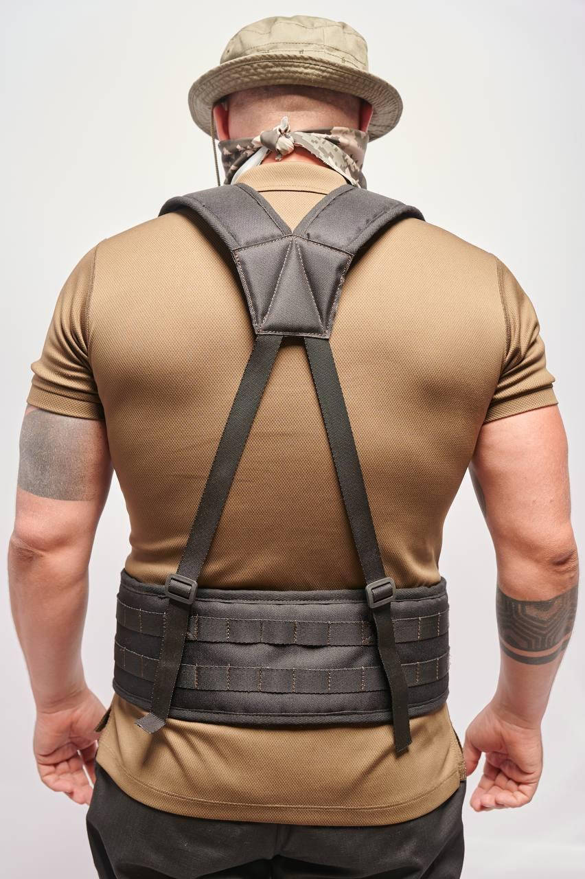 

Разгрузка РПС CORDURA Черная ременно-поясная система тактическая с плечевыми ремнями со стропами
