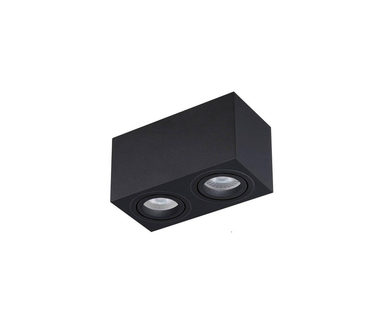 

Led спот накладной двойной черный квадрат TH5835 BK