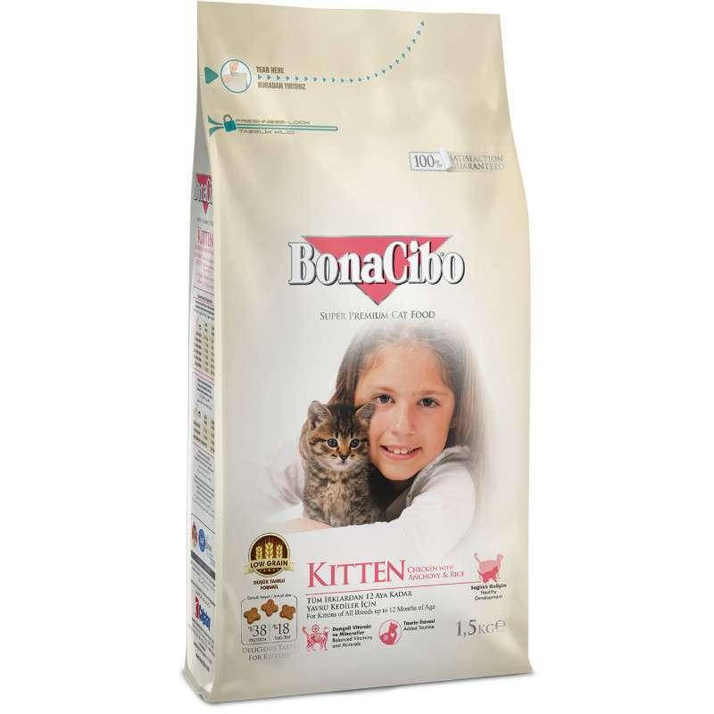 

Bonacibo Kitten (Бонасибо) корм для котят всех пород до 12 месяцев,1.5 кг