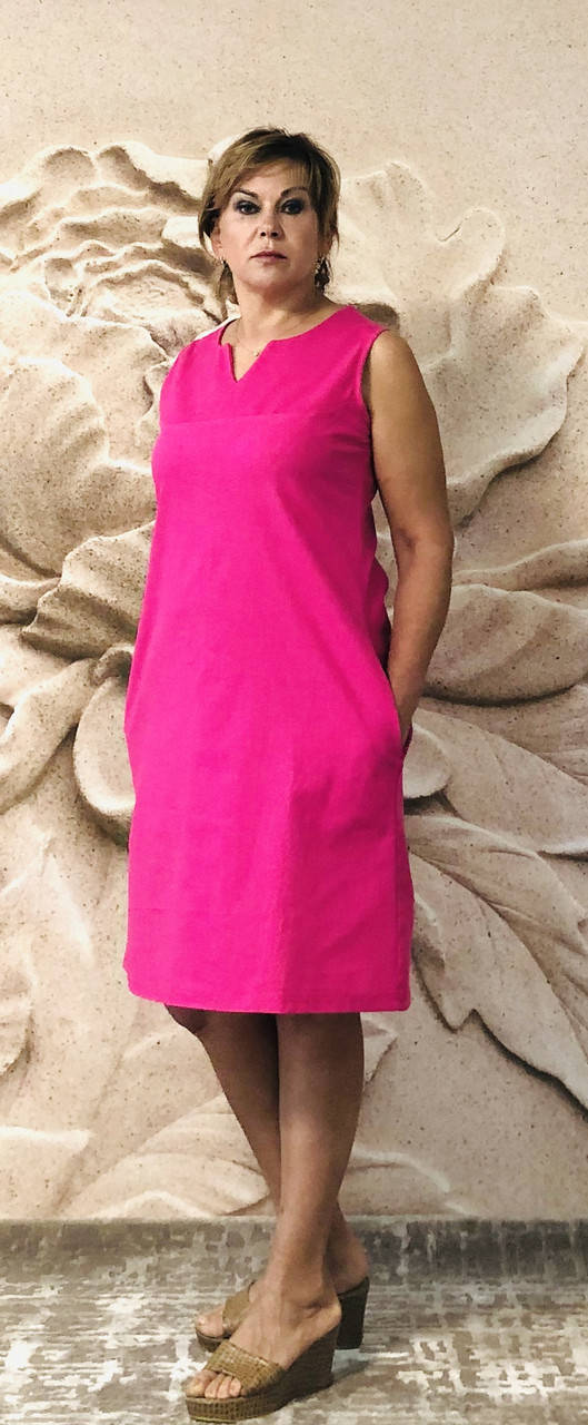 

Платье женское льняные однотонные 54