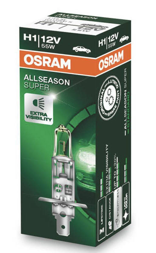 

Автомобильная лампа OSRAM ALL SEASON H1 12V 55W 64150ALS