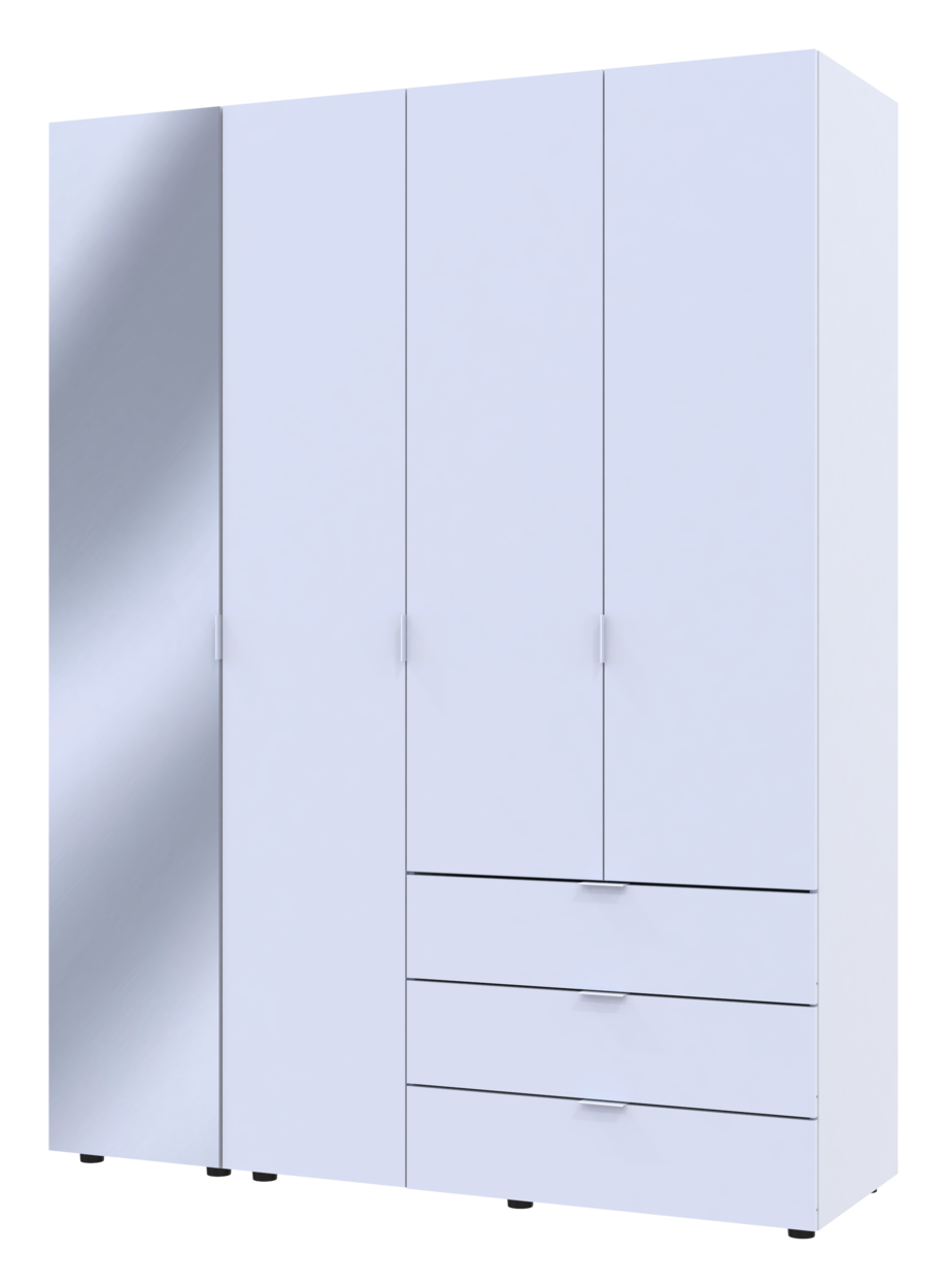 Шафа для одягу Doros Гелар Білий 3ДСП/Дзеркало 155х49.5х203.4 (42002157)