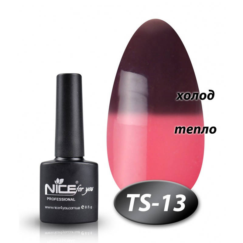 

Термо гель лак TS-13 Nice for you баклажановый розовый 8,5 мл