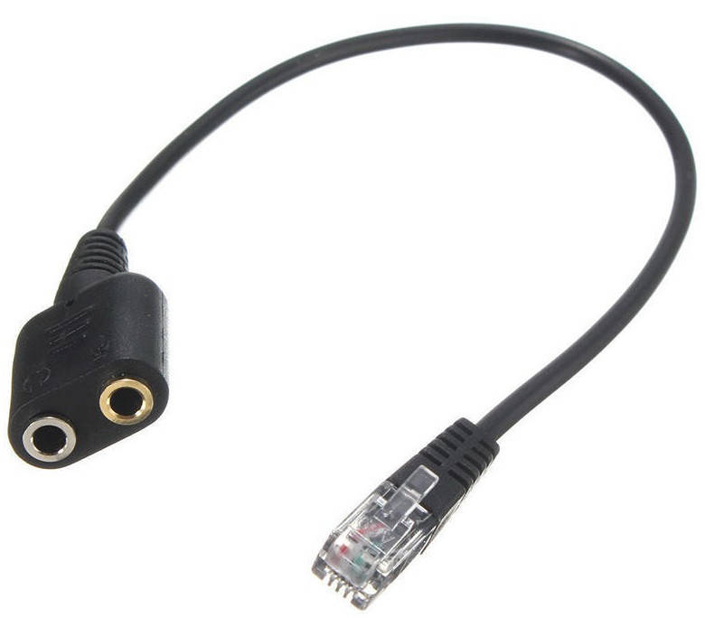 

Адаптер для IP телефона RJ9-2x3.5 мм, черный
