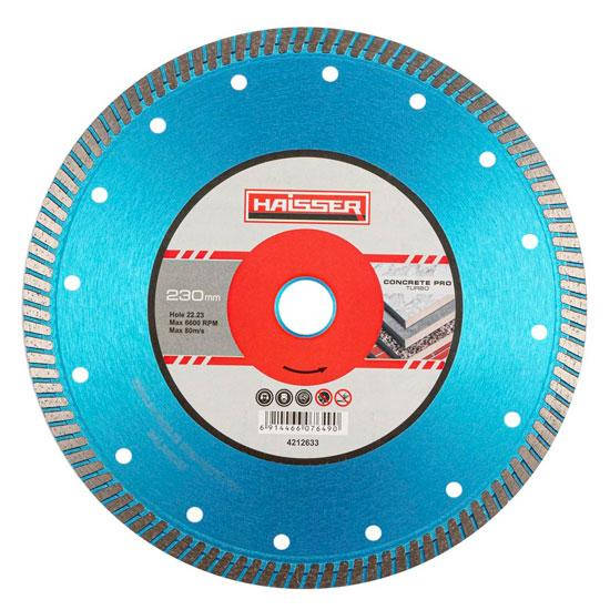 

Диск алмазный 230х3.0х10х22.23 по бетону, Turbo concrete pro Haisser 4212633 (107649)