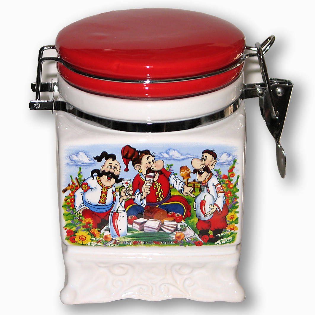 

Банка керамическая для сыпучих продуктов, Белый