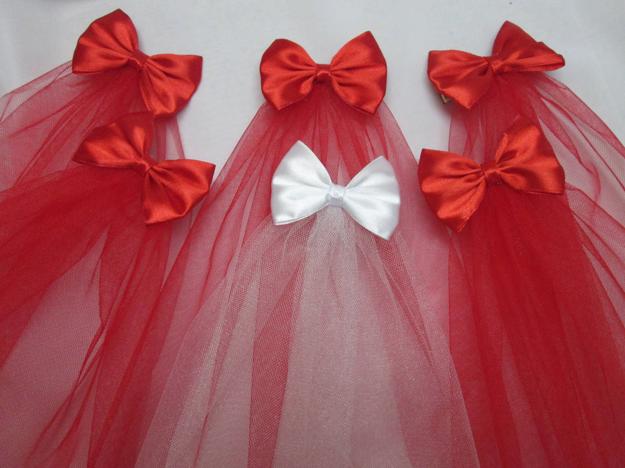 

Фата для дівич-вечора міні, 30 см, на заколці червоний