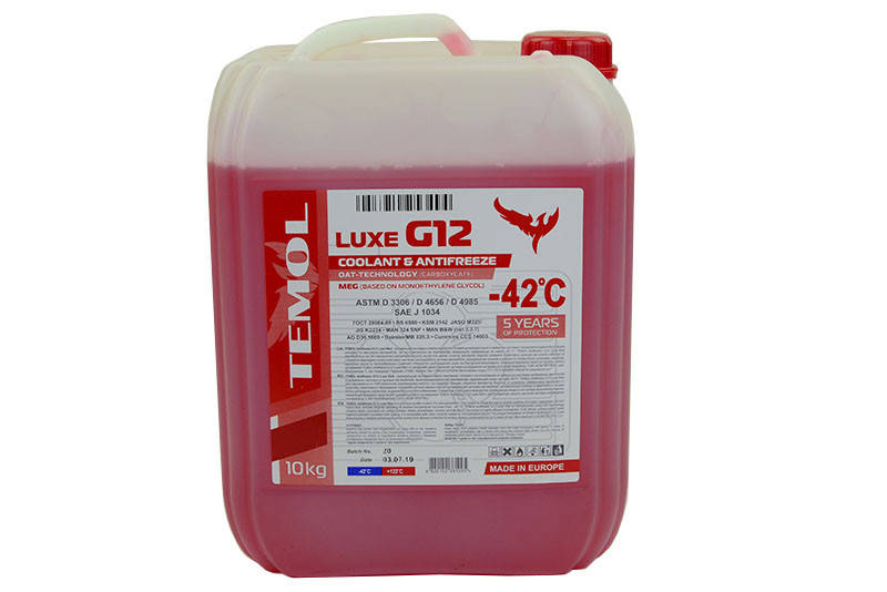 

Антифриз G-12 -42°С красный 10л TEMOL Luxe