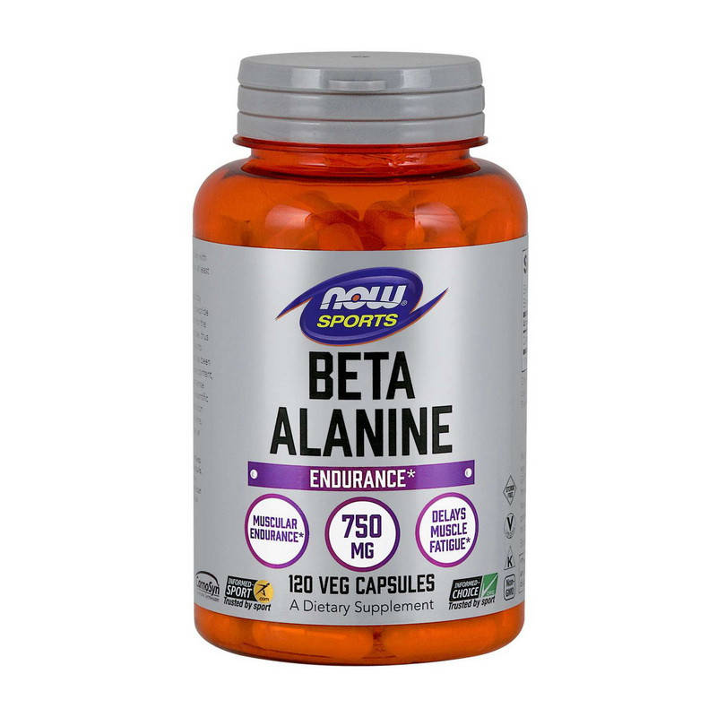 

Аминокислоты бета-аланин (Beta Alanine), 750 мг, 120 капсул - Now Foods
