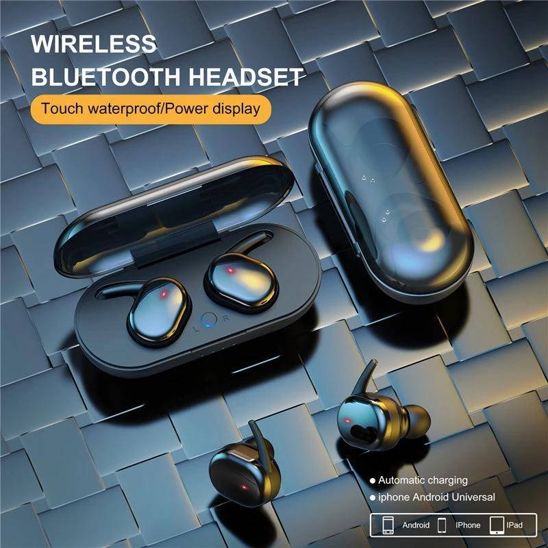 

Наушники Bluetooth 5.0 черные беспроводные Y30 TWS блютуз Серый