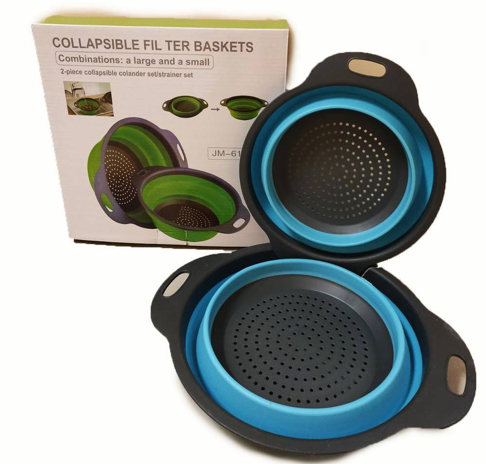 

Дуршлаг- сито силиконовый складной Collapsible filter baskets ( набор две штуки)