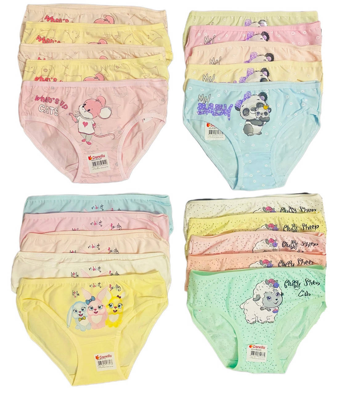 

Детские трусики для девочки турецкие, 2 - 13 лет 104 см., Разные цвета