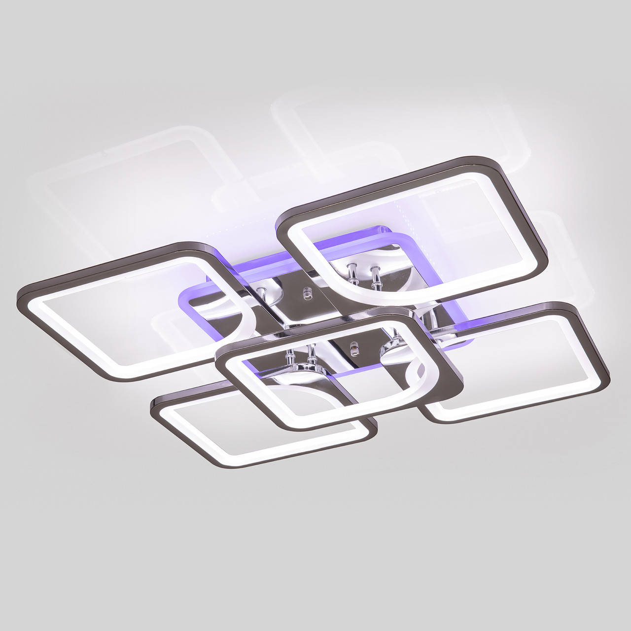 

Люстра светодиодная квадратная Люстра с пультом Люстра с подсветкой, Серебро