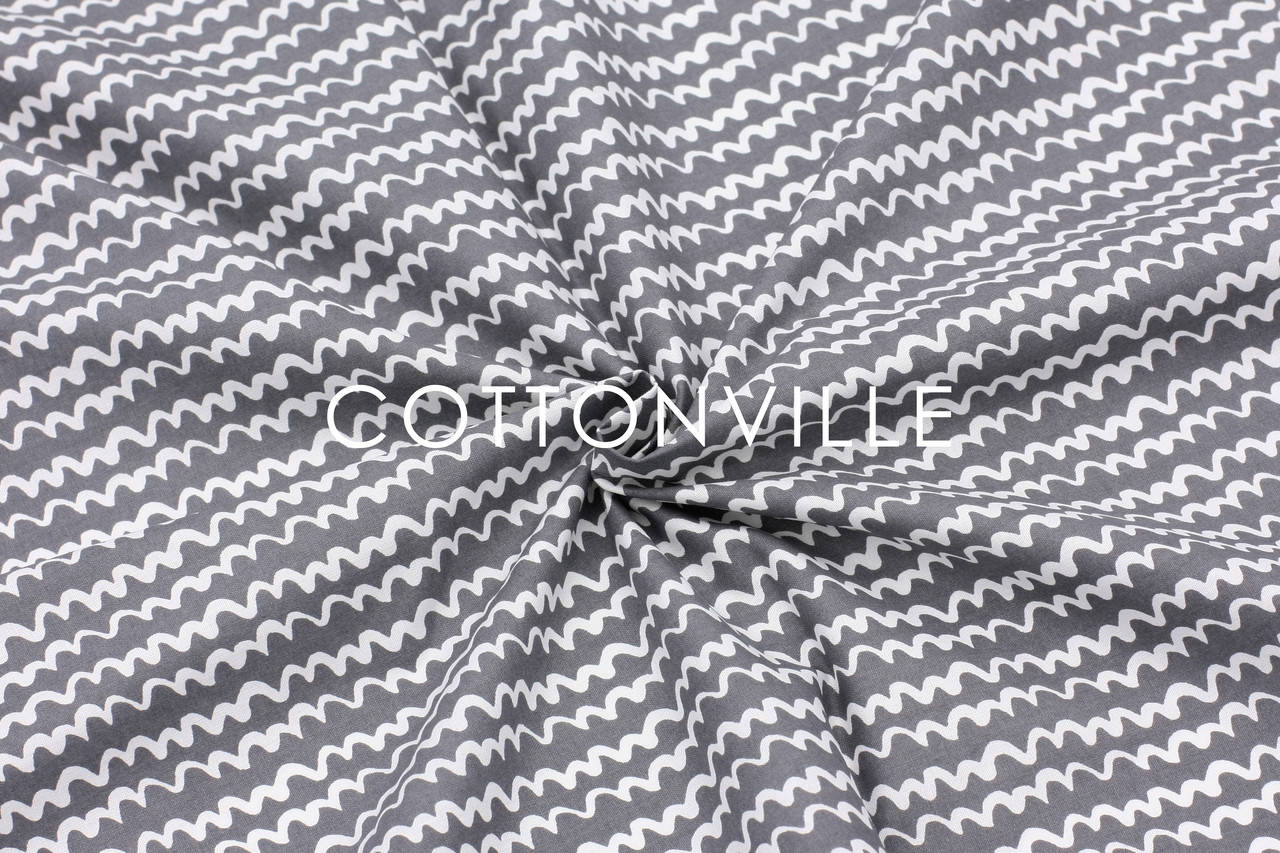 

Поплин 240 см Волны на графитовом ОРГАНИЧЕСКИЙ хлопок, Графитовый