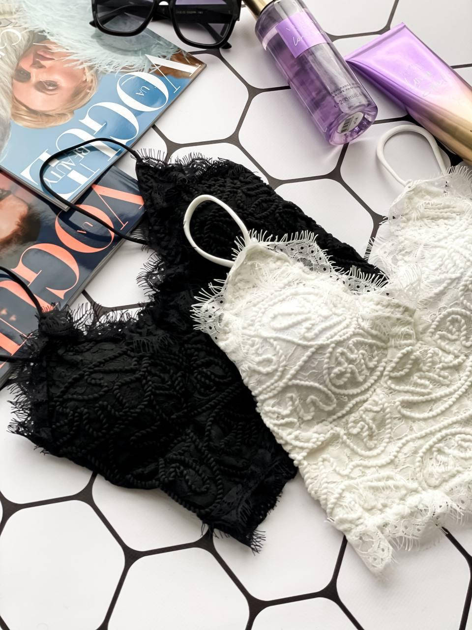 

Базовый короткий кружевной женский топ, Черный