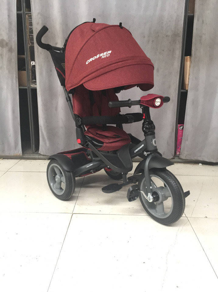 

Детский трехколесный велосипед - коляска с поворотным сиденьем Azimut Crosser T400 NEO ECO AIR терракотовый, Белый